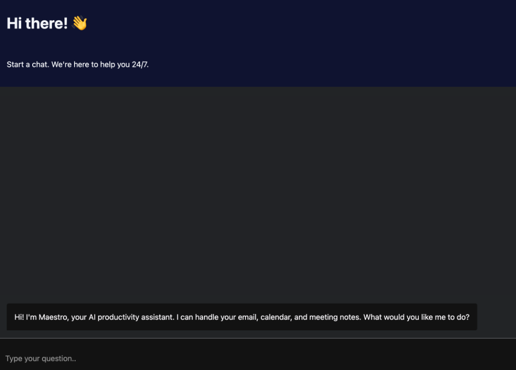 Maestro Chat Web Interface